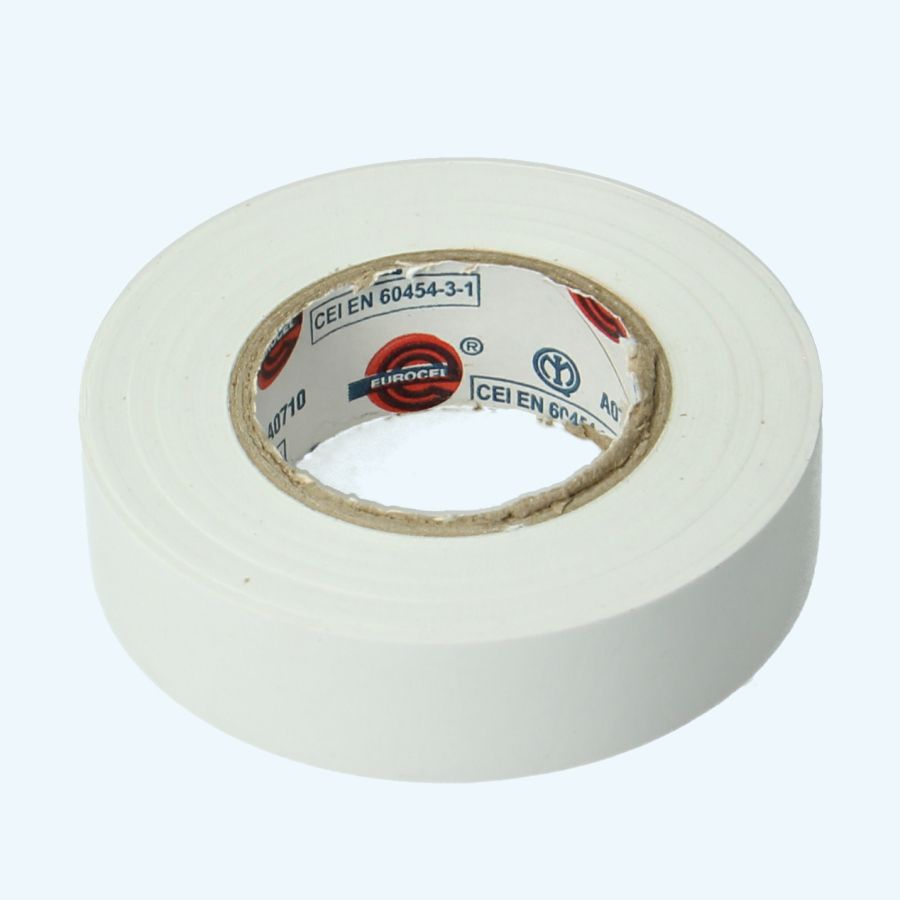 Isolatietape 19 mm x 25 meter wit