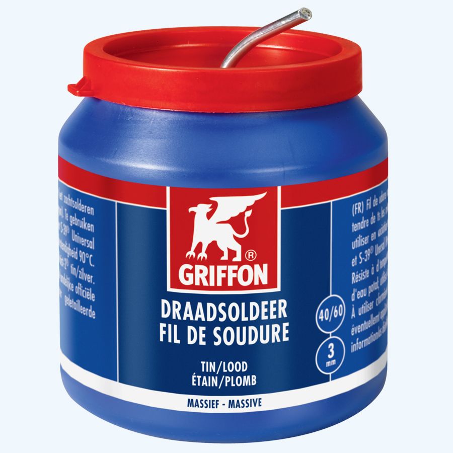 Griffon draadsoldeer tin/lood 40/60 massief 500 gram