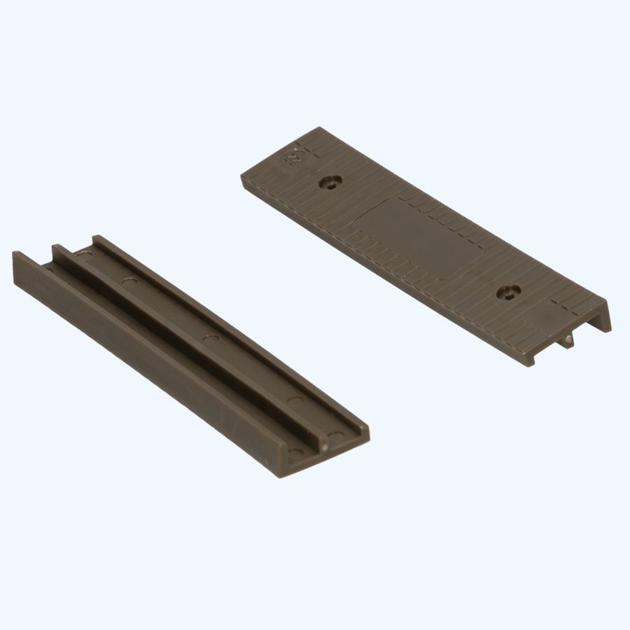 100 stuks schuine kunststof glasblokjes BRUIN 100x22x8/4 mm