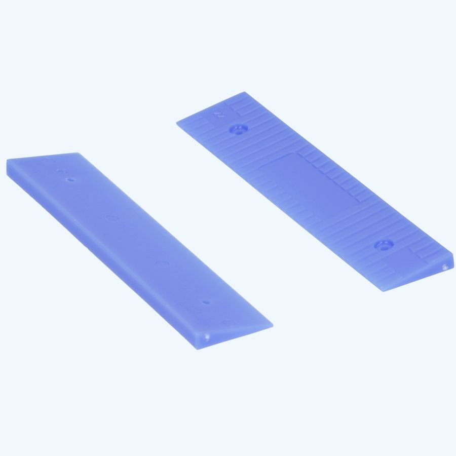 100 stuks schuine kunststof glasblokjes BLAUW 100x22x5/1 mm 100 stuks schuine kunststof glasblokjes BLAUW 100x22x5/1 mm