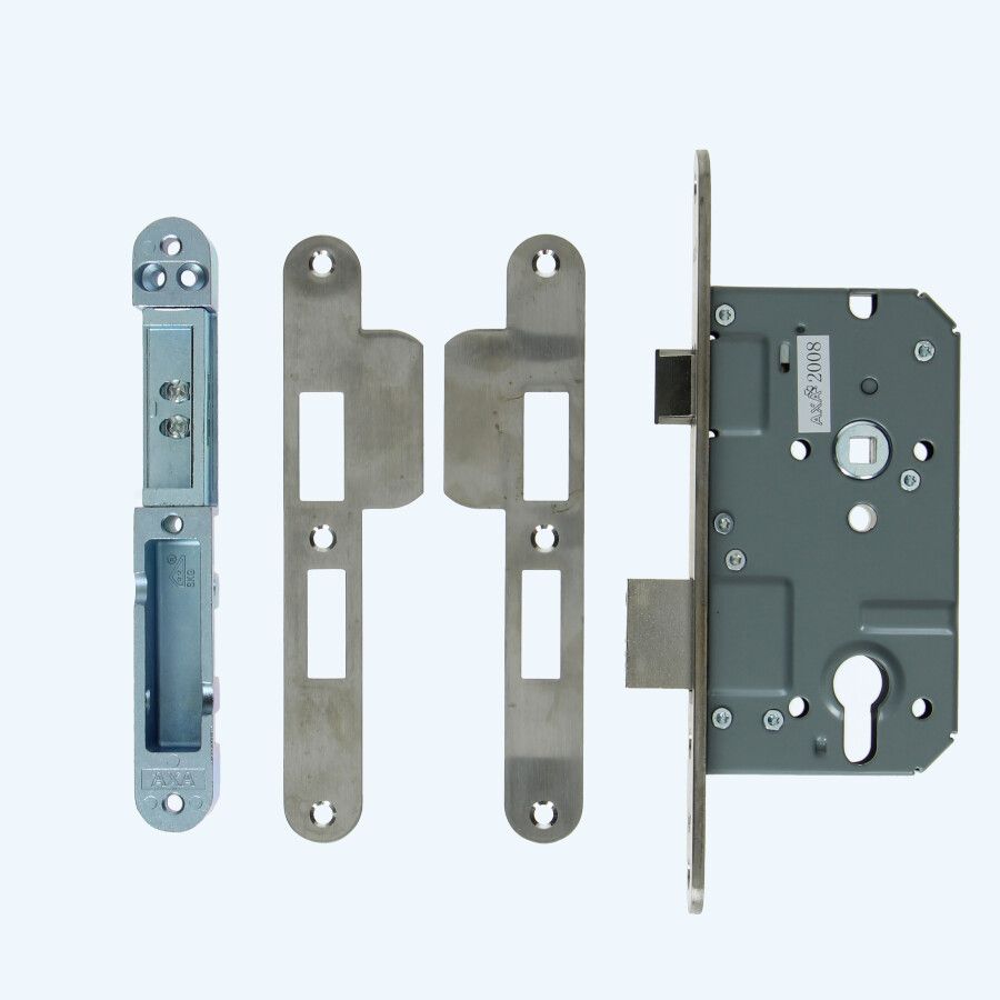 AXA Veiligheidsinsteek dag-nachtslot PC72 SKG** RVS (voorplaat rond)