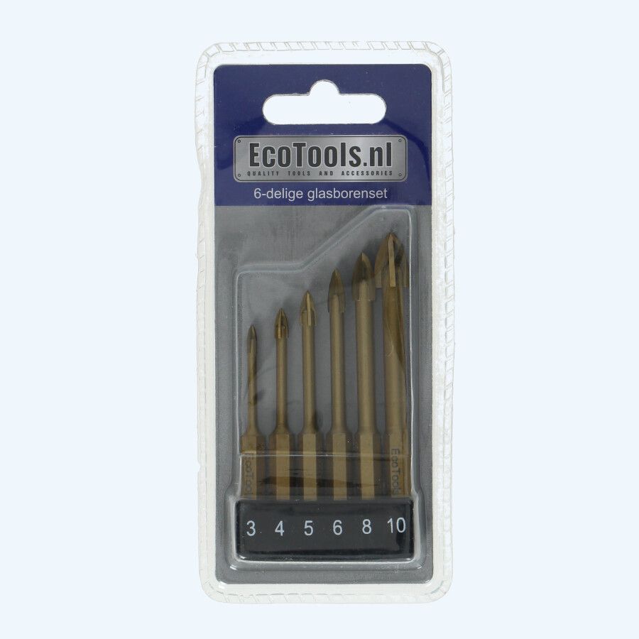 6-delige glas- en tegelborenset 6-delige glas- en tegelborenset