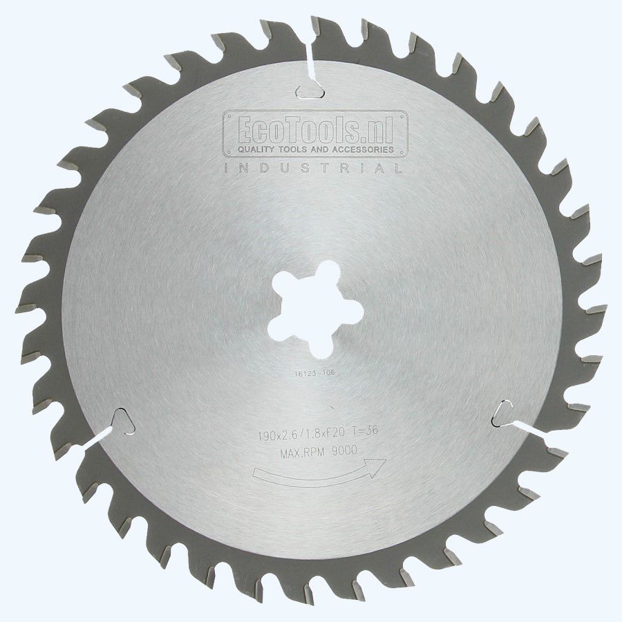 HM-zaagblad Industrial 190 x F-20 mm T=36 HM-zaagblad Industrial 190 x F-20 mm T=36