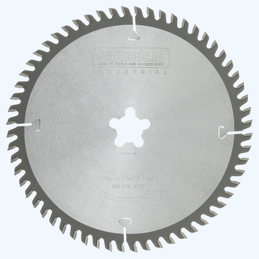 HM-zaagblad Industrial 190 x F-20 mm T=60 HM-zaagblad Industrial 190 x F-20 mm T=60