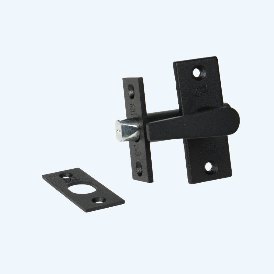 Insteekgrendel met sluitplaat 55/35 zwart