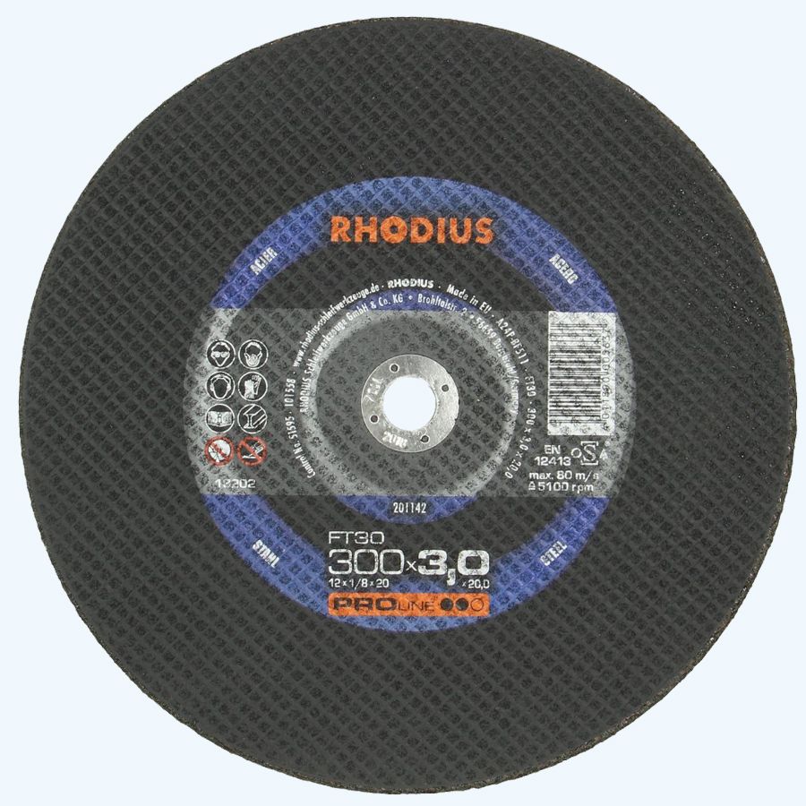 Doorslijpschijf METAAL 300 x 3,0 x 20,0 mm (Rhodius)