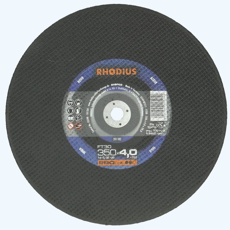 Doorslijpschijf METAAL 350 x 4,0 x 20,0 mm (Rhodius) Doorslijpschijf METAAL 350 x 4,0 x 20,0 mm (Rhodius)