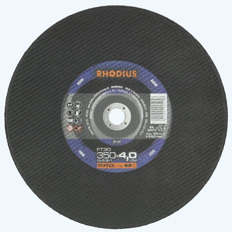 Doorslijpschijf METAAL 350 x 4,0 x 25,4 mm (Rhodius)