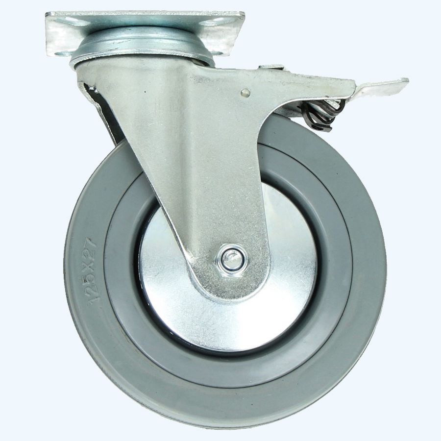 Zwenkwiel met rem RBG 125 mm 70 kg