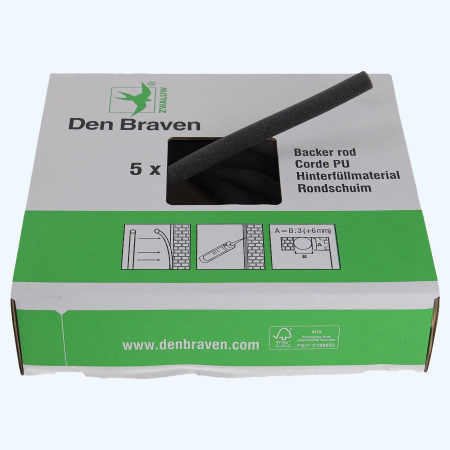 PU rugvulling 5 x 1 meter Ø 10 mm