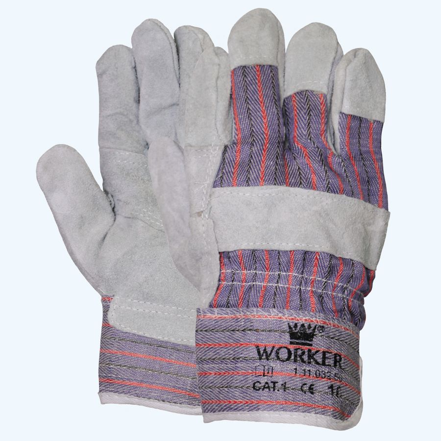 Rundsplitlederen werkhandschoenen Amerikaantje (maat 10)