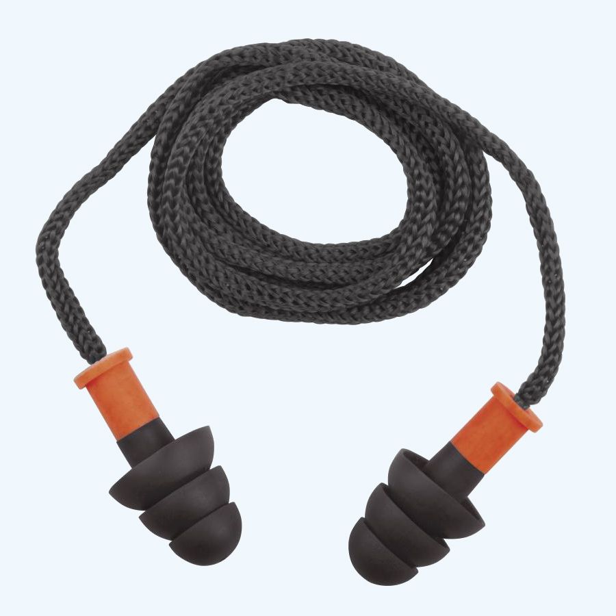 1 paar herbruikbare TPR oordoppen aan koord