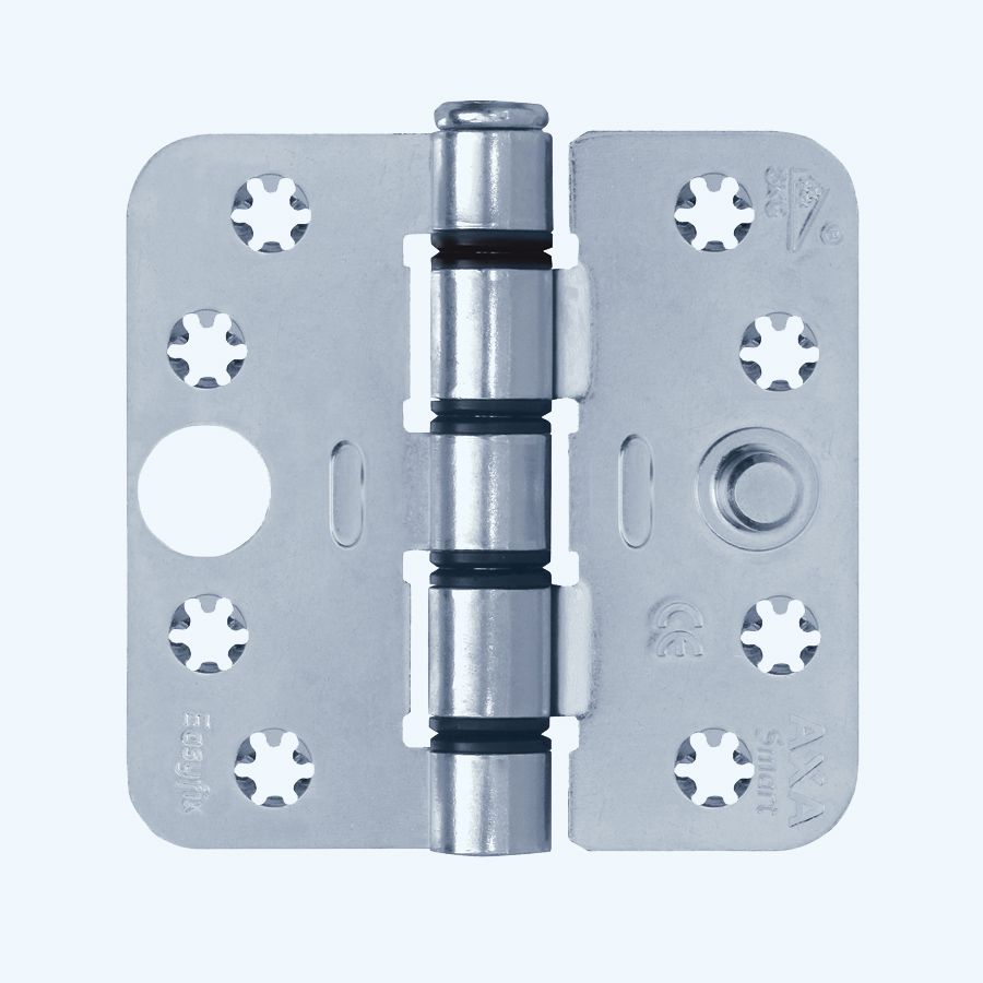 AXA Easyfix veiligheidsscharnier ronde hoeken, SKG***, staal, 89 x 89 mm AXA Easyfix veiligheidsscharnier ronde hoeken, SKG***, staal, 89 x 89 mm