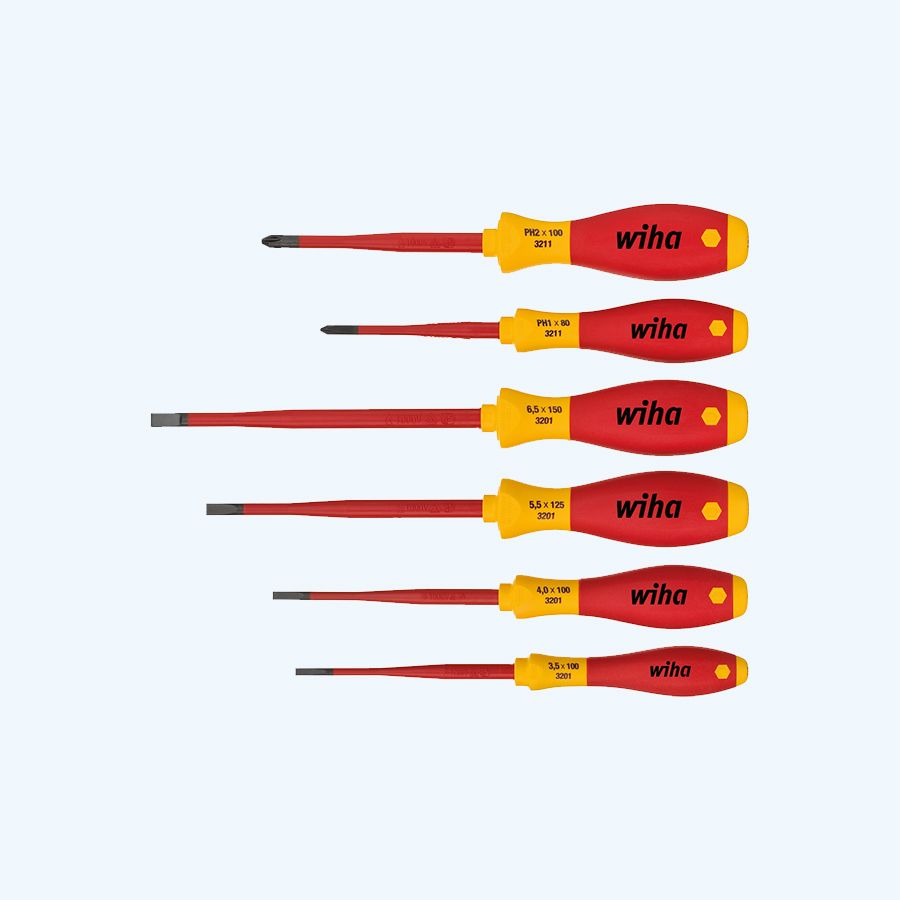 Wiha VDE schroevendraaierset SoftFinish electric 6-delig Wiha VDE schroevendraaierset SoftFinish electric 6-delig