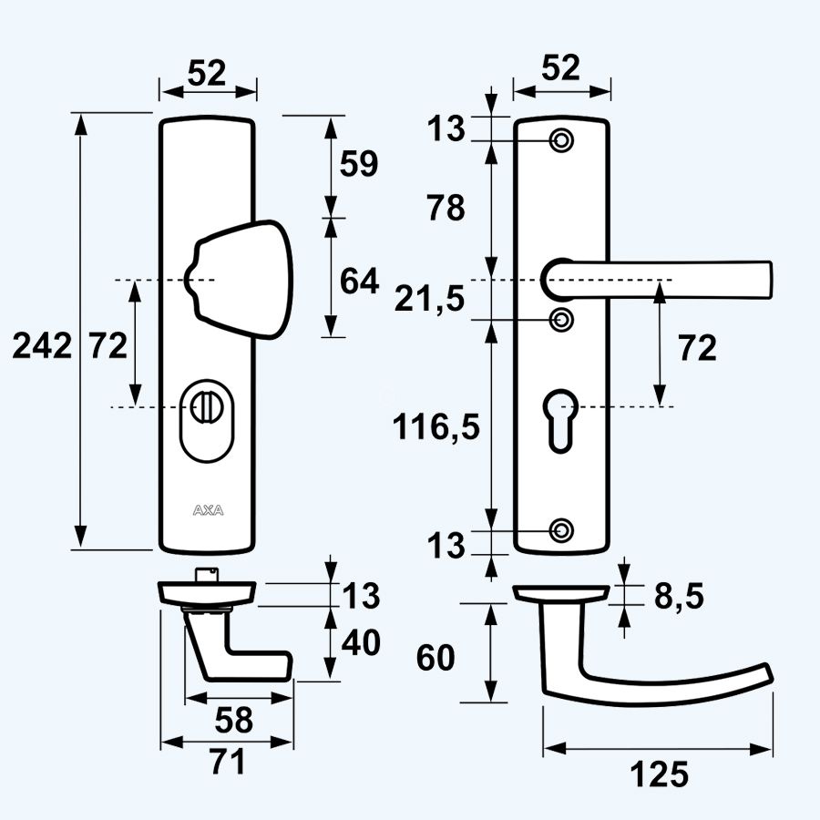 AXA veiligheidsbeslag PC72 SKG*** met kerntrekbeveiliging RVS (knop) AXA veiligheidsbeslag PC72 SKG*** met kerntrekbeveiliging RVS (knop)