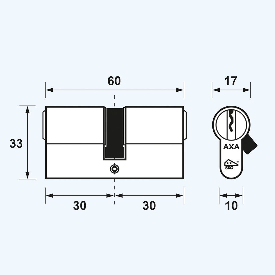 AXA Dubbele Veiligheidscilinder (4x) Security 30-30 SKG** AXA Dubbele Veiligheidscilinder (4x) Security 30-30 SKG**