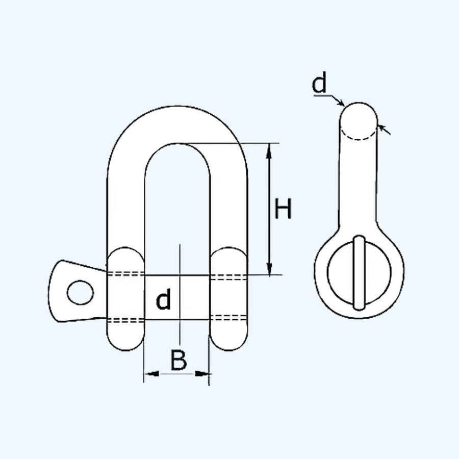 D-sluiting 5 mm, verzinkt D-sluiting 5 mm, verzinkt