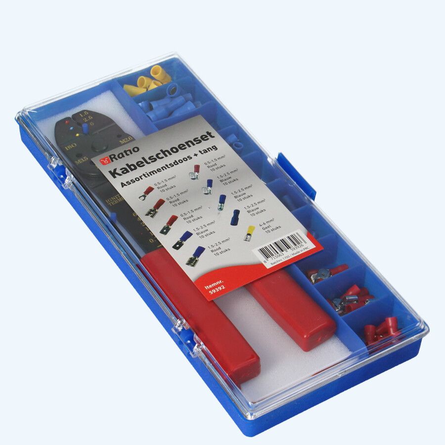 101-delige Kabelschoenset met tang 101-delige Kabelschoenset met tang