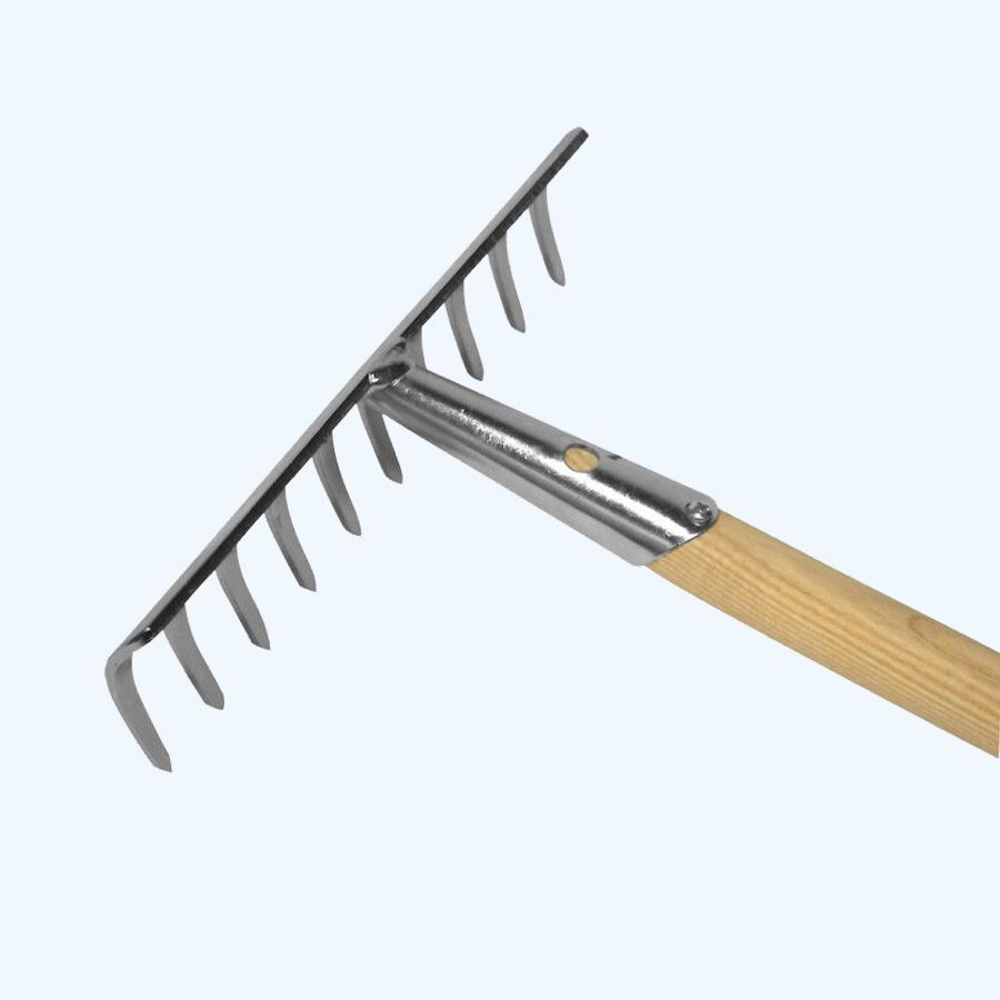 Hark verzinkt 10 tanden met essen steel 160 cm Hark verzinkt 10 tanden met essen steel 160 cm