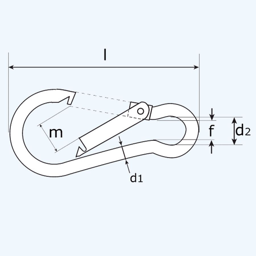 Karabijnhaak 4x40 mm verzinkt Karabijnhaak 4x40 mm verzinkt