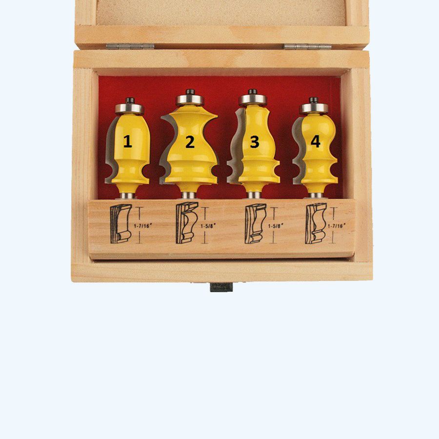 HM 4-delige lijstfreesset HM 4-delige lijstfreesset