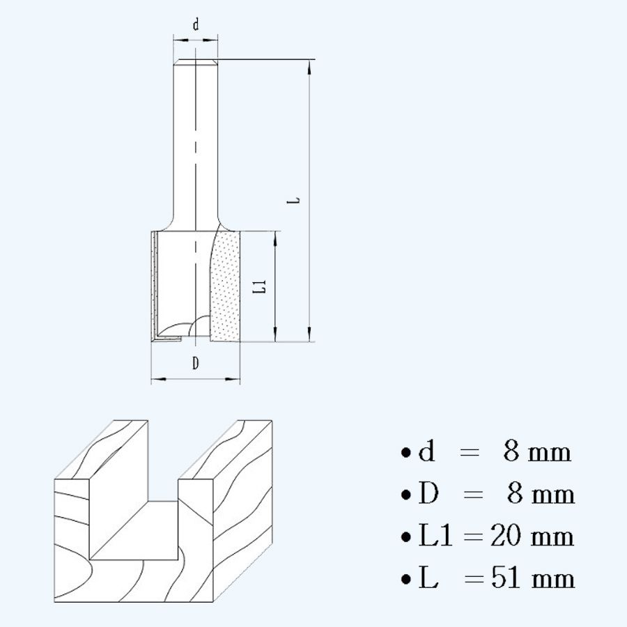 HM groeffrees 8 mm HM groeffrees 8 mm