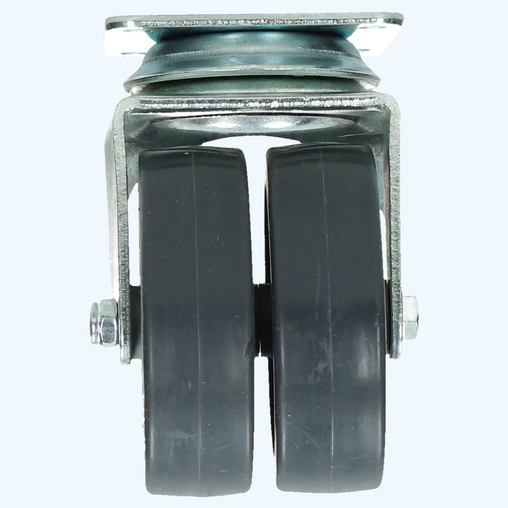 Zwenkwiel TPR dubbel wiel 75 mm 70 kg Zwenkwiel TPR dubbel wiel 75 mm 70 kg