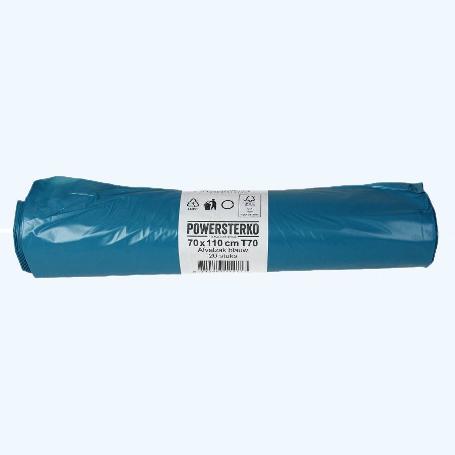 20 stuks LDPE afvalzakken op rol 70 x 110 cm, 120 liter 20 stuks LDPE afvalzakken op rol 70 x 110 cm, 120 liter