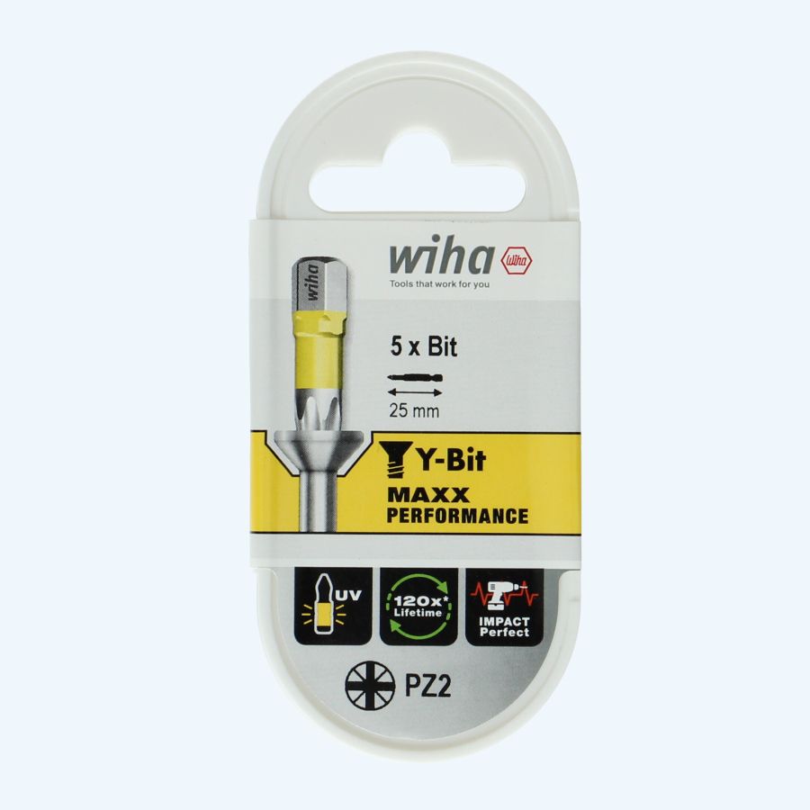 5 stuks Wiha Y-bit PZ 2 5 stuks Wiha Y-bit PZ 2